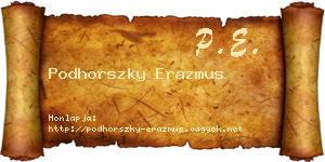 Podhorszky Erazmus névjegykártya